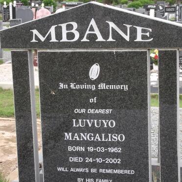 MBANE Luvuyo Mangaliso 1962-2002