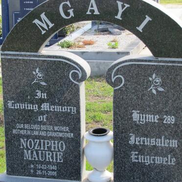 MGAYI Nozipho Maurie 1940-2005