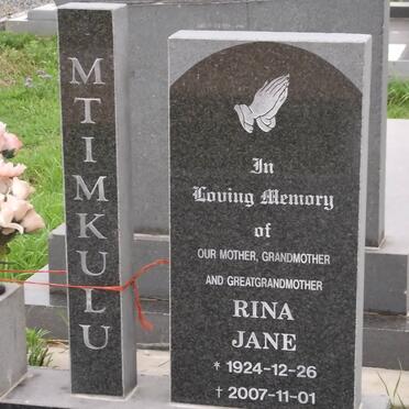 MTIMKULU Rina Jane 1924-2007
