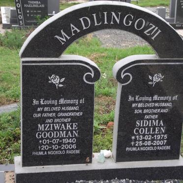 MADLINGOZI Mziwake Goodman 1940-2006 :: MADLINGOZI Sidima Collen 1975-2007