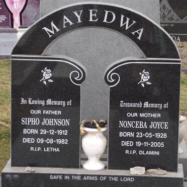 MAYEDWA Sipho Johnson 1912-1982 &amp; Nonceba Joyce 1928-2005