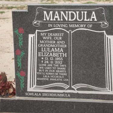 MANDULA Lulama Elizabeth 1955-2012