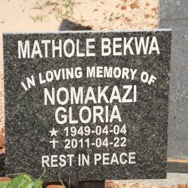 MATHOLE Bekwa Nomakazi Gloria 1949-2011