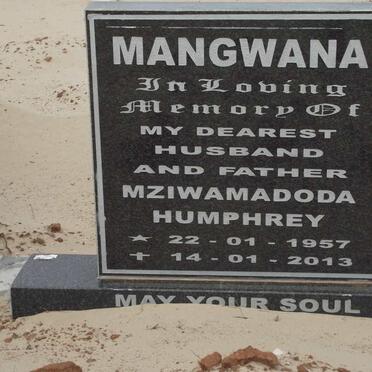 MANGWANA Mziwamadoda Humphrey 1957-2013