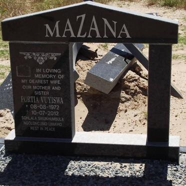 MAZANA Portia Vuyiswa 1972-2012