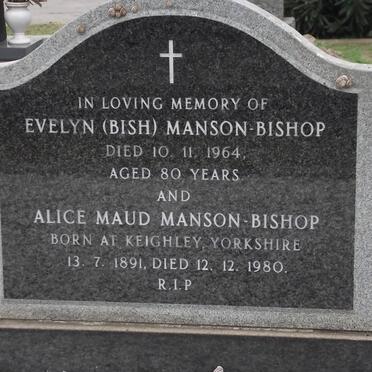 MANSON-BISHOP Evelyn -1964 :: MANSON-BISHOP Alice Maud 1891-1980