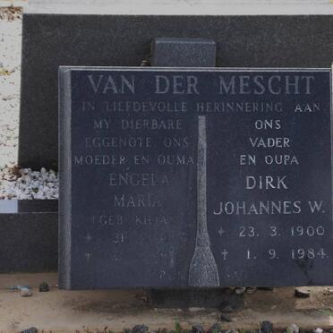 MESCHT Dirk Johannes W., van der 1900-1984 &amp; Engela Maria KILJAN 1907-1983