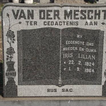 MESCHT Iris Lilian, van der 1924-1964