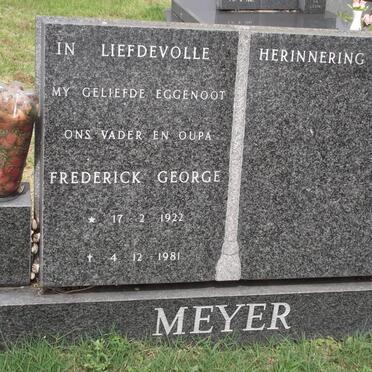 MEYER Frederick George 1922-1981