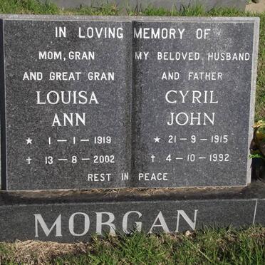 MORGAN Cyril John 1915-1992 &amp; Louisa Ann 1919-2002