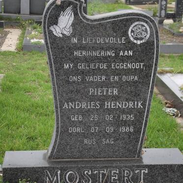MOSTERT Pieter Andries Hendrik 1935-1986