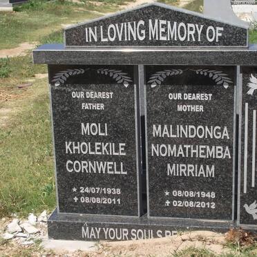 MOLI Kholekile Cornwell 1938-2011 &amp; Nomathemba Mirriam MALINDONGA 1948-2012