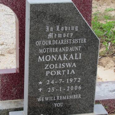 MONAKALI Zoliswa Portia 1972-2006