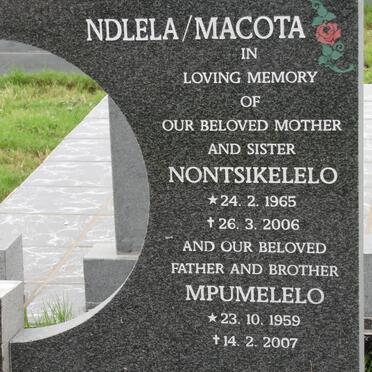 NDLELA Mpumelelo 1959-2007 &amp; Nontsikelelo 1965-2006