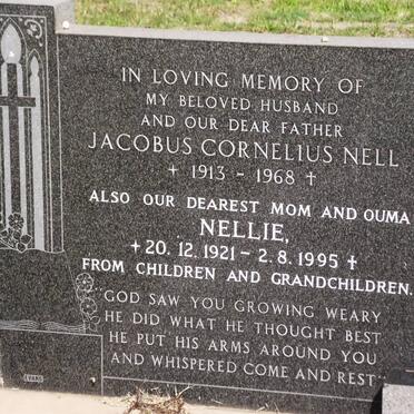 NELL Jacobus Cornelius 1913-1968 &amp; Nellie 1921-1995