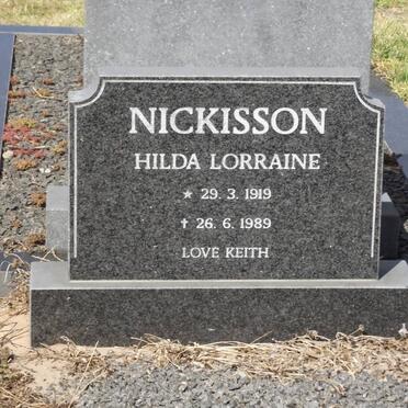 NICKISSON Hilda Lorraine 1919-1989