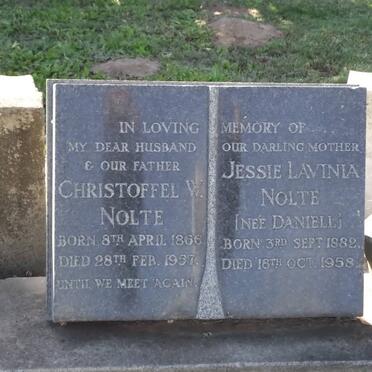 NOLTE Christoffel W. 1866-1957 &amp; Jessie Lavinia DANIELL 1882-1958