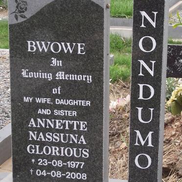 NONDUMO Annette Nassuna Glorious 1977-2008