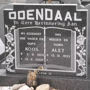 ODENDAAL Koos 1925-2002 &amp; Alet 1933-