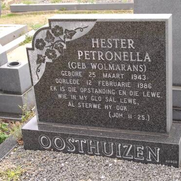 OOSTHUIZEN Hester Petronella nee WOLMARANS 1943-1986
