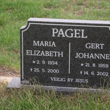 PAGEL Maria Elizabeth 1934-2000 :: PAGEL Gert Johannes 1959-2002