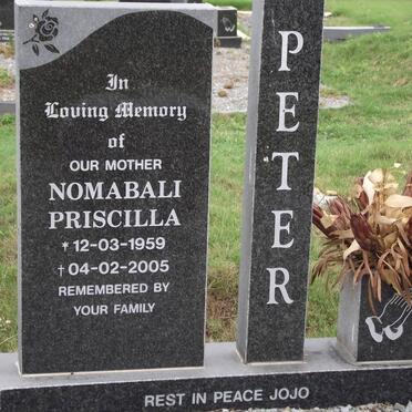 PETER Nomabali Priscilla 1959-2005