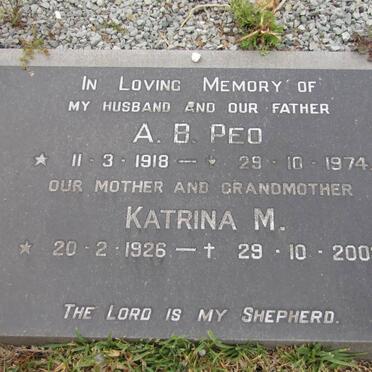PEO A.B. 1918-1974 :: MARX Katrina Magdalena formerly PEO 1926-2003