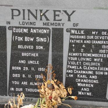 PINKEY Eugene Anthony 1951-1995 :: PINKEY Willie 1919-1987
