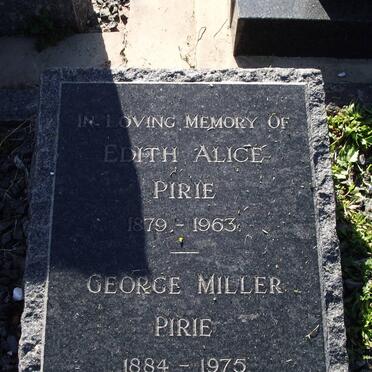 PIRIE Edith Alice 1879-1963 &amp; George Miller 1884-1975