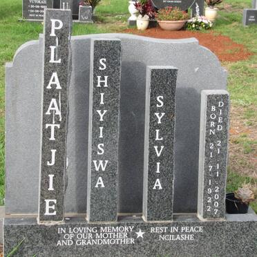 PLAATJIE Shiyiswa Sylvia 1922-2007