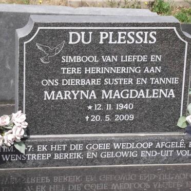 PLESSIS Maryna Magdalena, du 1940-2009