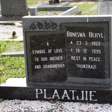 PLAATJIE Boniswa Beryl 1922-1995