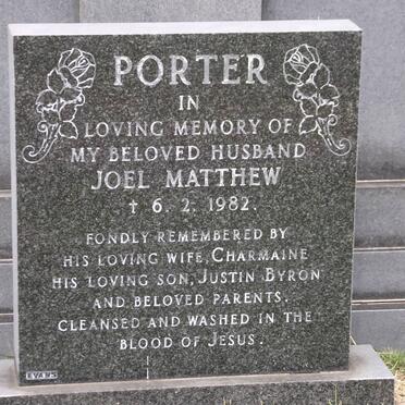 PORTER Joel Matthew 1950-1982