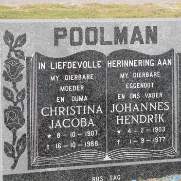 POOLMAN Johannes Hendrik 1903-1977 &amp; Christina Jacoba 1907-1988