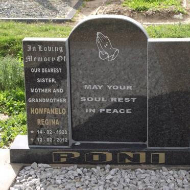 PONI Nomfanelo Regina 1928-2012