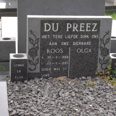 PREEZ Koos, du 1929-1995 &amp; Olga 