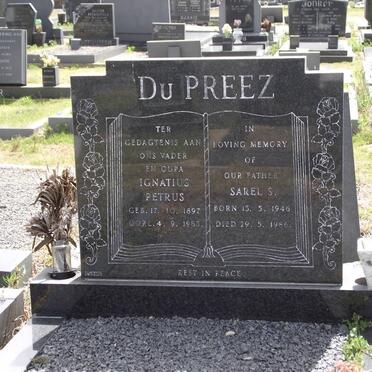PREEZ Ignatius Petrus, du 1897-1965 :: PREEZ Sarel S., du 1946-1986