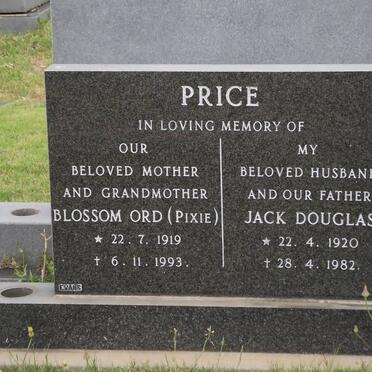 PRICE Blossom Ord 1919-1993 &amp; Jack Douglas 1920-1982