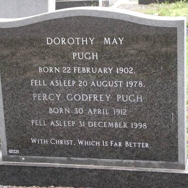 PUGH Dorothy May 1902-1978 &amp; Percy Godfrey 1912-1998
