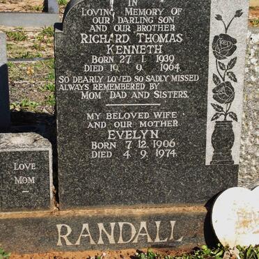 RANDALL Richard Thomas Kenneth 1939-1904 :: RANDALL Evelyn 1906-1974