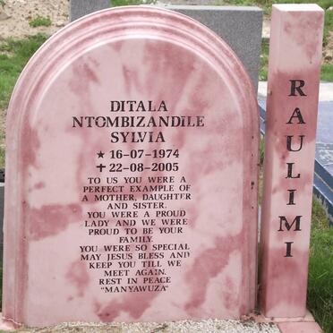 RAULIMI Ditala Ntombizandile Sylvia 1974-2005