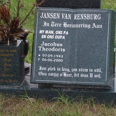 RENSBURG Jacobus Theodoris, jansen van 1943-2000