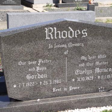 RHODES Gordon 1922-1980 &amp; Evelyn Monica 1929-1974