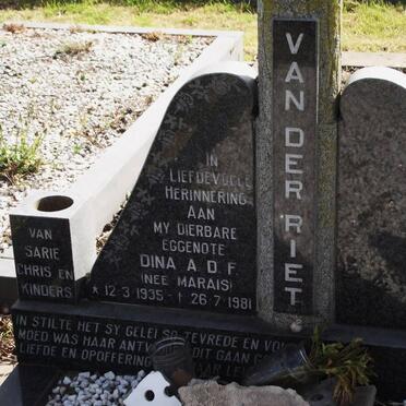 RIET Dina A.D.F., van der nee MARAIS 1935-1981