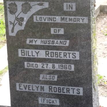 ROBERTS Billy -1960 &amp; Evelyn FICK -1975