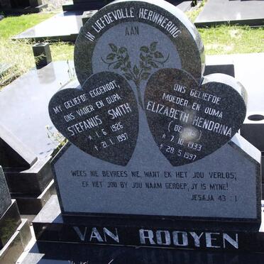 ROOYEN Stephanus Smith, van 1926-1997 &amp; Elizabeth Hendrina 1933-1997