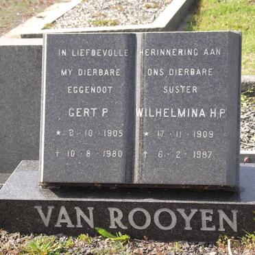 ROOYEN Gert P., van 1905-1980 &amp; Wilhelmina H.P. 1909-1987