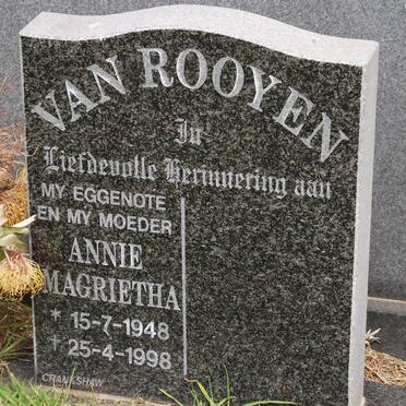 ROOYEN Annie Magrietha, van 1948-1998