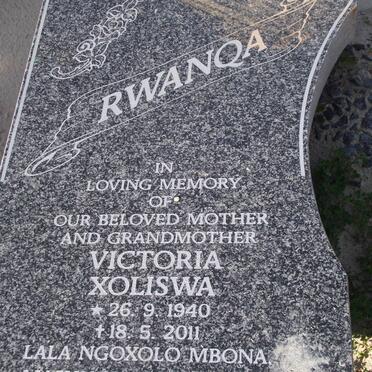 RWANQA Victoria Xoliswa 1940-2011