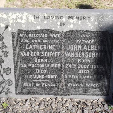 SCHYFF Catherine, van der 1905-1967 &amp; John Albert 1905-1983